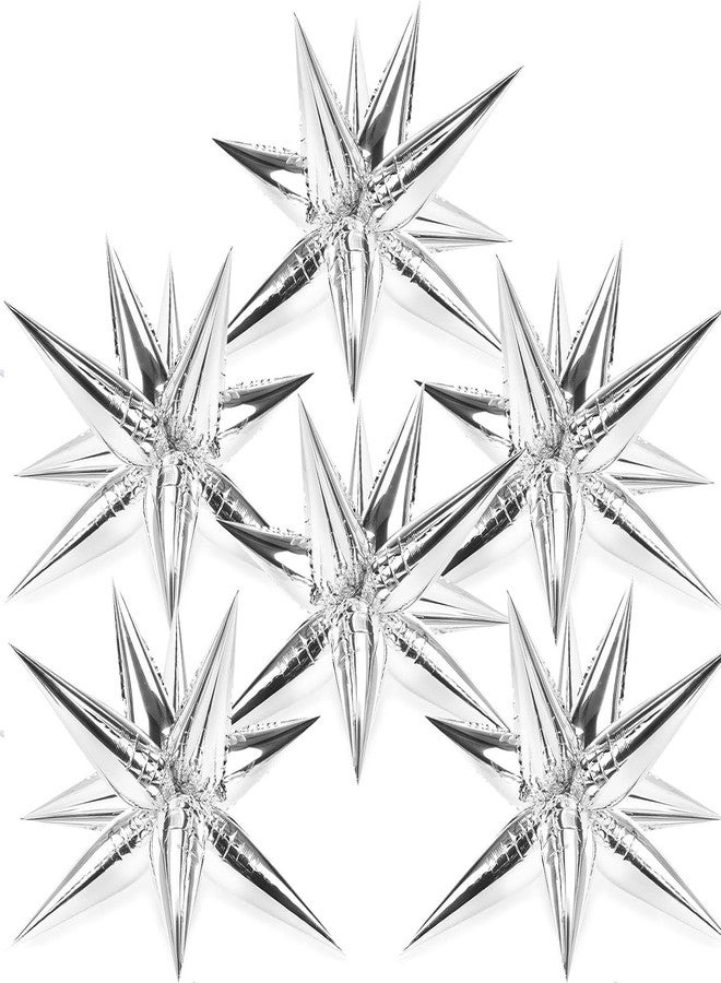 LovesTown 72PCS Silver Starburst Balloons, Foil Balloons Magic Star Spike Designs for Bachelorette Party, Birthday, Halloween Decoration - Image 1